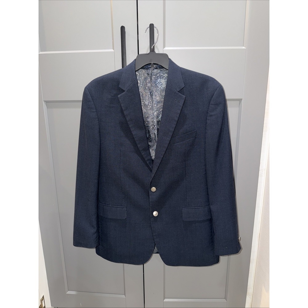 🔥 Ralph Lauren Men's Navy Sports Coat Blazer 43R – Paisley Lining – Classic Fit
